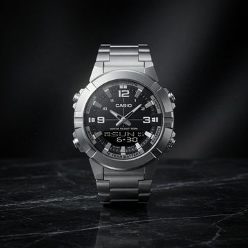 CASIO ANALOGUE DIGITAL MENS STAINLESS STEEL