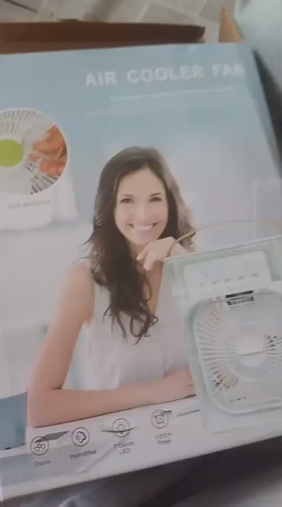 Portable Air Conditioner Fan Usb Electric Fan With Led Night Light, Fine Mist Water, And Humidifier Function | Led Night Light Water Mist (random Color)